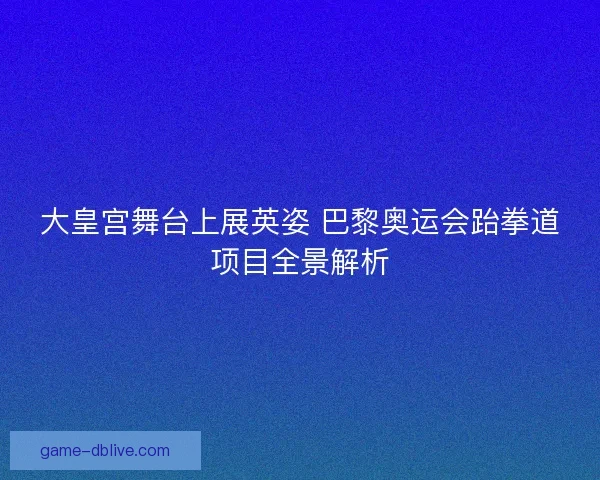 大皇宫舞台上展英姿 巴黎奥运会跆拳道项目全景解析