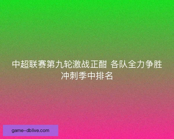 中超联赛第九轮激战正酣 各队全力争胜冲刺季中排名